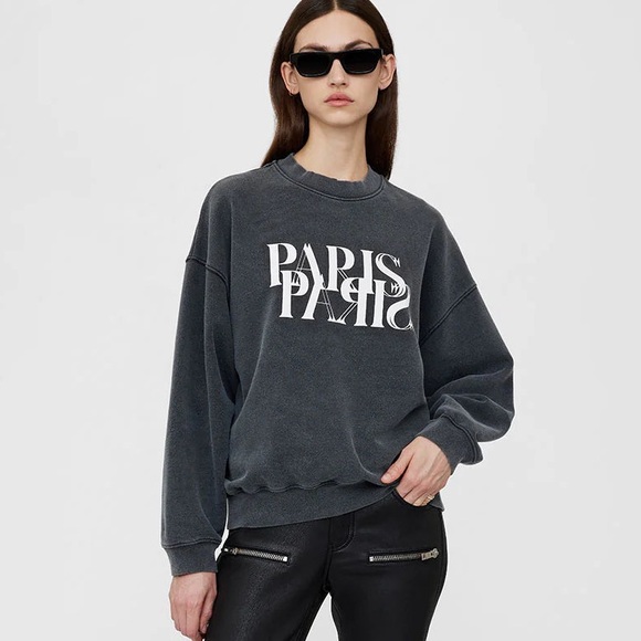 Anine Bing Jaci Paris Sweatshirt - Picture 1 of 9